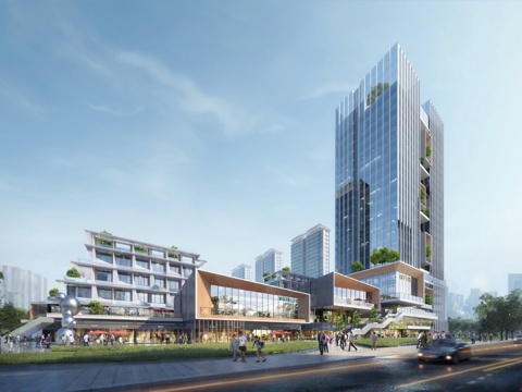 现代商业街 商业综合体 办公楼 写字楼 沿街商业su模型