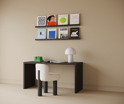 现代儿童书桌椅 书椅 书架su模型