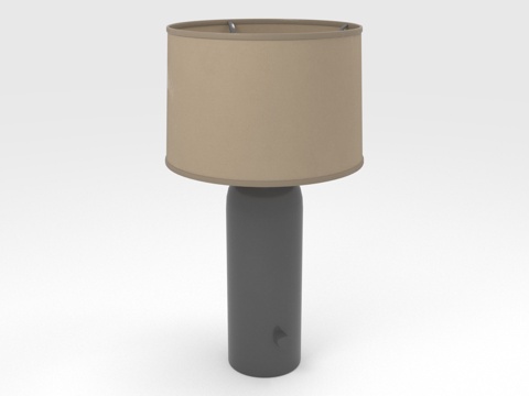  台灯 灯罩 圆柱底座 简约设计 家居照明3d模型 