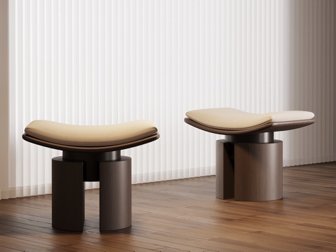  现代意式换鞋凳 沙发凳 梳妆凳3d模型 