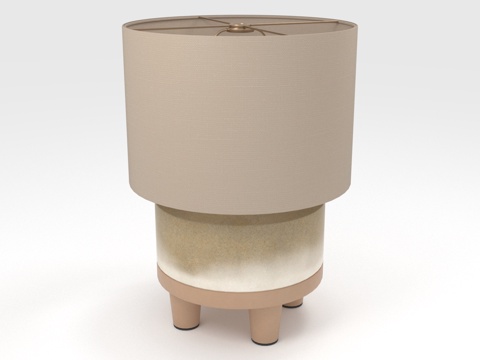  台灯 灯罩 陶瓷底座 三脚支架3d模型 