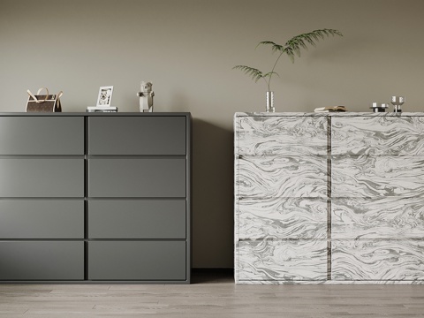 现代极简鞋柜 玄关柜 边柜su模型