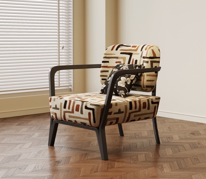 法式中古休闲椅 单人沙发su模型