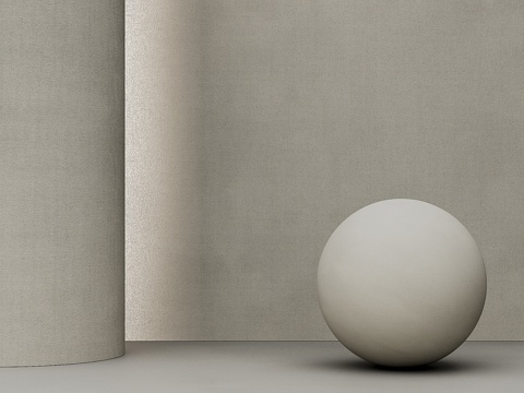  素色米黄麻布壁纸3d模型 