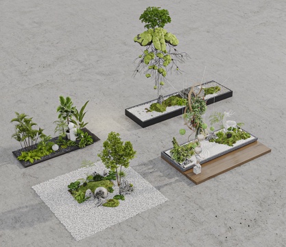  现代庭院   花园  景观3d模型 