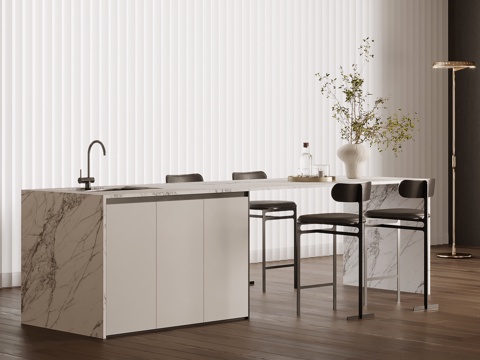 现代简约吧台 岛台 水吧台su模型