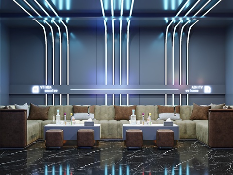  现代ktv包间3d模型 