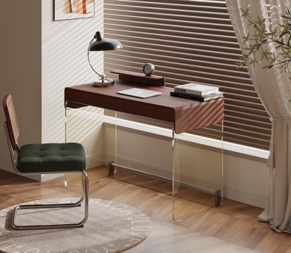 中古风书桌椅 学习桌椅su模型