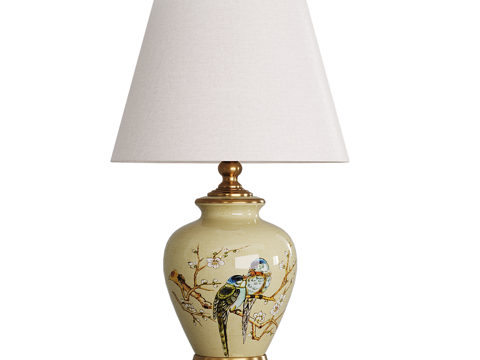  新中式简约台灯 台灯 简约台灯 书房台灯 灯3d模型 