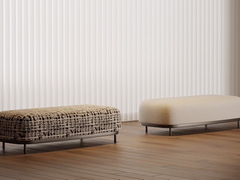 现代布艺沙发凳 换鞋凳su模型