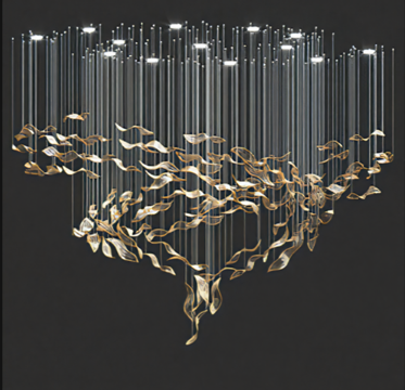 现代玻璃艺术吊灯_创意吊灯su模型