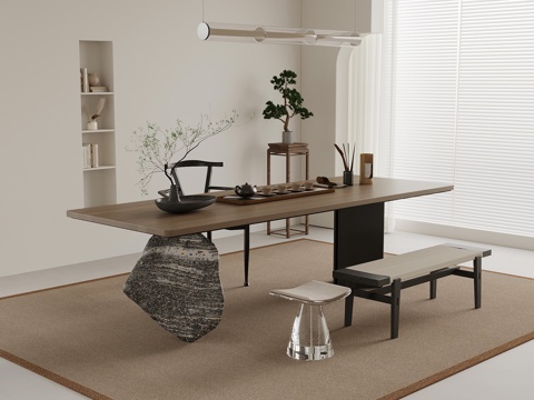  现代茶桌椅 茶台3d模型 