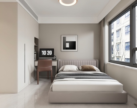  现代卧室 书桌3d模型 