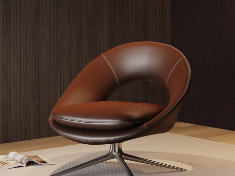 现代意式单人沙发 休闲椅 单椅 洽谈椅su模型