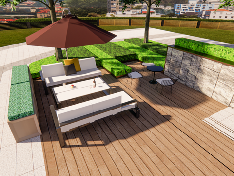 户外外摆  户外座椅su模型