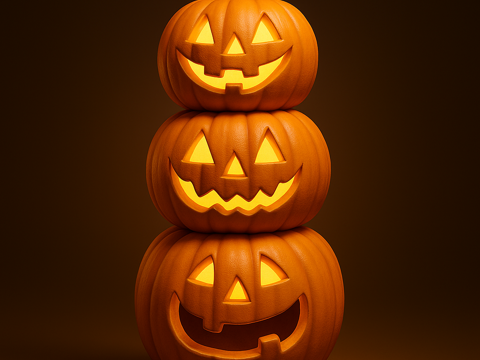 万圣节网红店铺 万圣节艺术装置 商场网红艺术装置 万圣节南瓜su模型