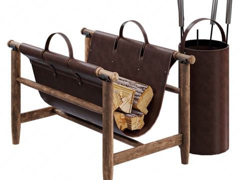  木柴和配件支架3d模型 