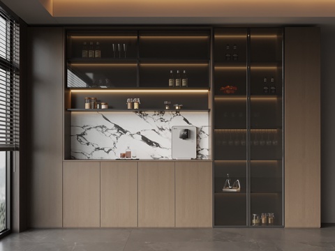  现代意式酒柜 餐边柜3d模型 