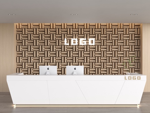  现代背景墙 立体背景墙 前台背景墙 方块起伏 公司形象墙 接3d模型 