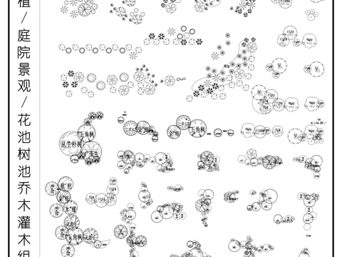 户外绿植 庭院景观  花池树池 乔木灌木组合图库cad施工图