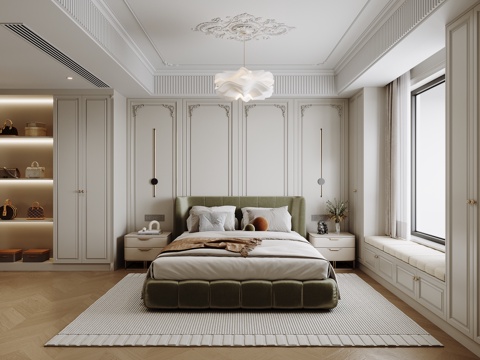  法式卧室3d模型 