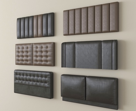 现代床靠背 床品 床头su模型