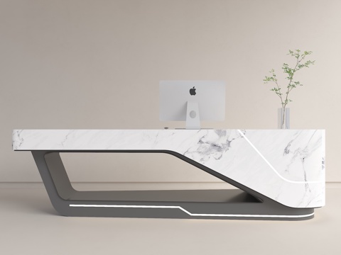  现代接待台 异形接待台 前台接待桌 办公前台 时尚迎宾台 简3d模型 