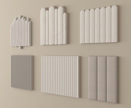  现代床靠背 床品 床头3d模型 