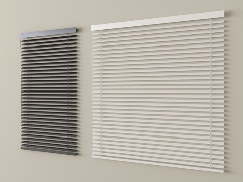 现代窗帘卷帘 竹帘百叶帘su模型