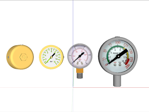 压力表五金su模型