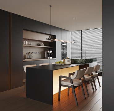 现代家居餐厅su模型