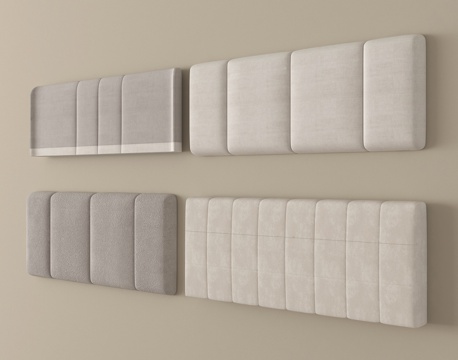 现代床靠背 床品 床头su模型