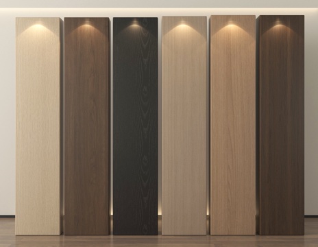 现代木饰面 木饰面护墙板 木饰面背景墙su模型