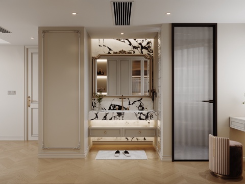 法式衣帽间干区su模型