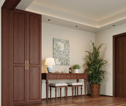  美式门厅 摆件  玄关   端景3d模型 