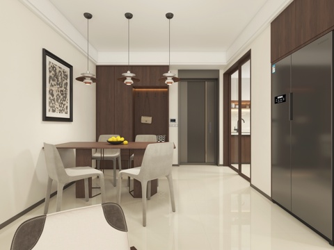  中古风客餐厅3d模型 