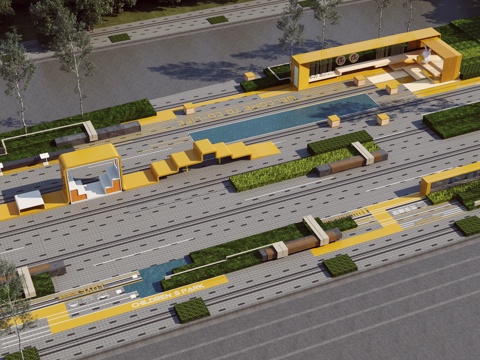  现代商业景观公园  景观座椅  儿童休闲装置3d模型 