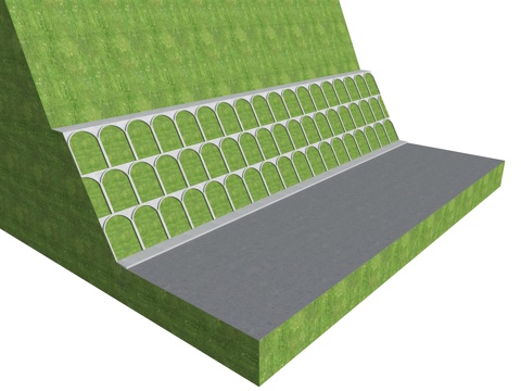现代护坡 现代绿植挡墙 护坡挡墙 铰接式护坡 防滑坡 高速防su模型