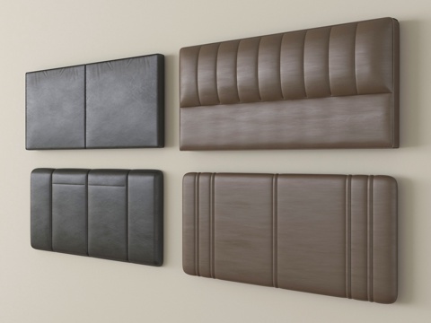 现代床靠背 床品 床头su模型