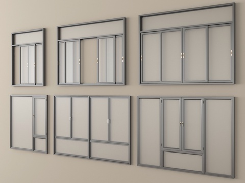  现代窗户 平开窗 推拉窗 阳台窗 落地窗3d模型 