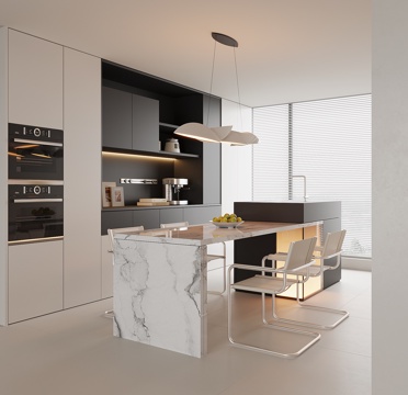  现代家居餐厅3d模型 