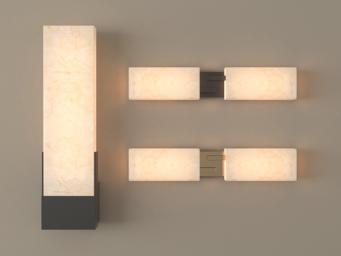  现代金属壁灯 长条壁灯 走廊壁灯 镜前壁灯3d模型 