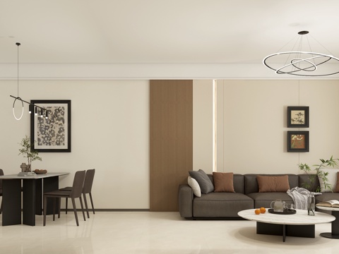  现代客餐厅3d模型 