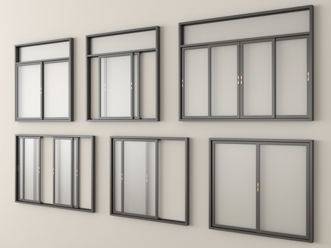  现代窗户 推拉窗 阳台窗 落地窗3d模型 