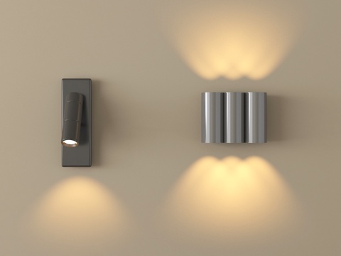 现代壁灯 金属壁灯 氛围灯su模型