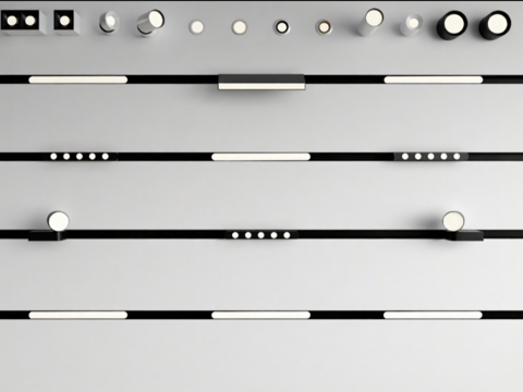 现代磁吸轨道灯轨道射灯明装筒射灯su模型