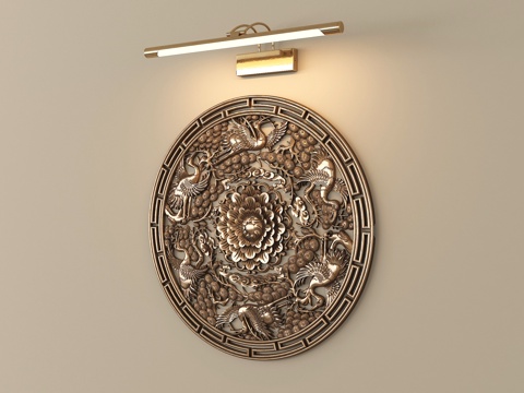  中式镂空浮雕 雕花 浮雕3d模型 