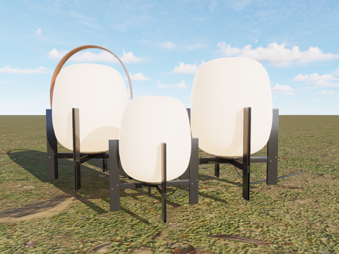 现代网红台灯su模型