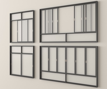  现代窗户 推拉窗 阳台窗 落地窗3d模型 