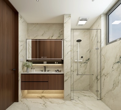  新中式卫生间3d模型 